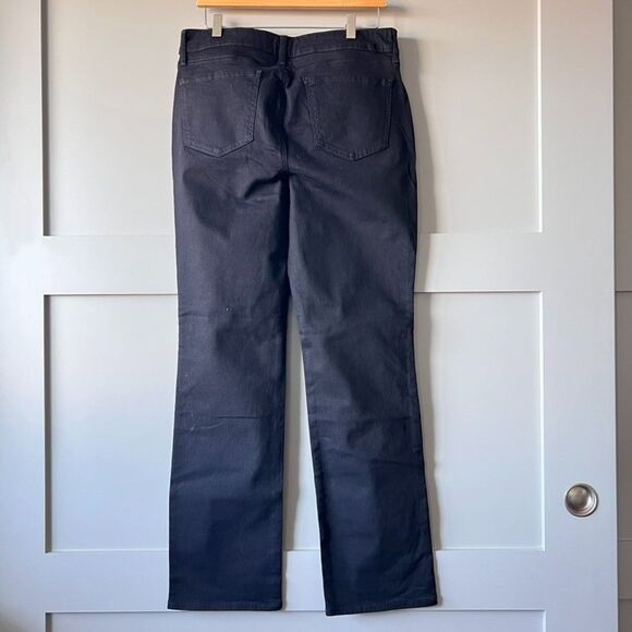 NYDJ Marilyn Straight Jeans Womens Sz 12 Black Denim Mid Rise Lift Tuck Stretch - Picture 6 of 15